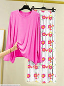 Pakistani Night Suit Pink Cotton Jersey 2-Piece Set