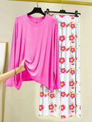 Pakistani Night Suit Pink Cotton Jersey 2-Piece Set